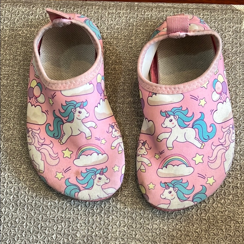 Pink Unicorn kids water shoes Preloved